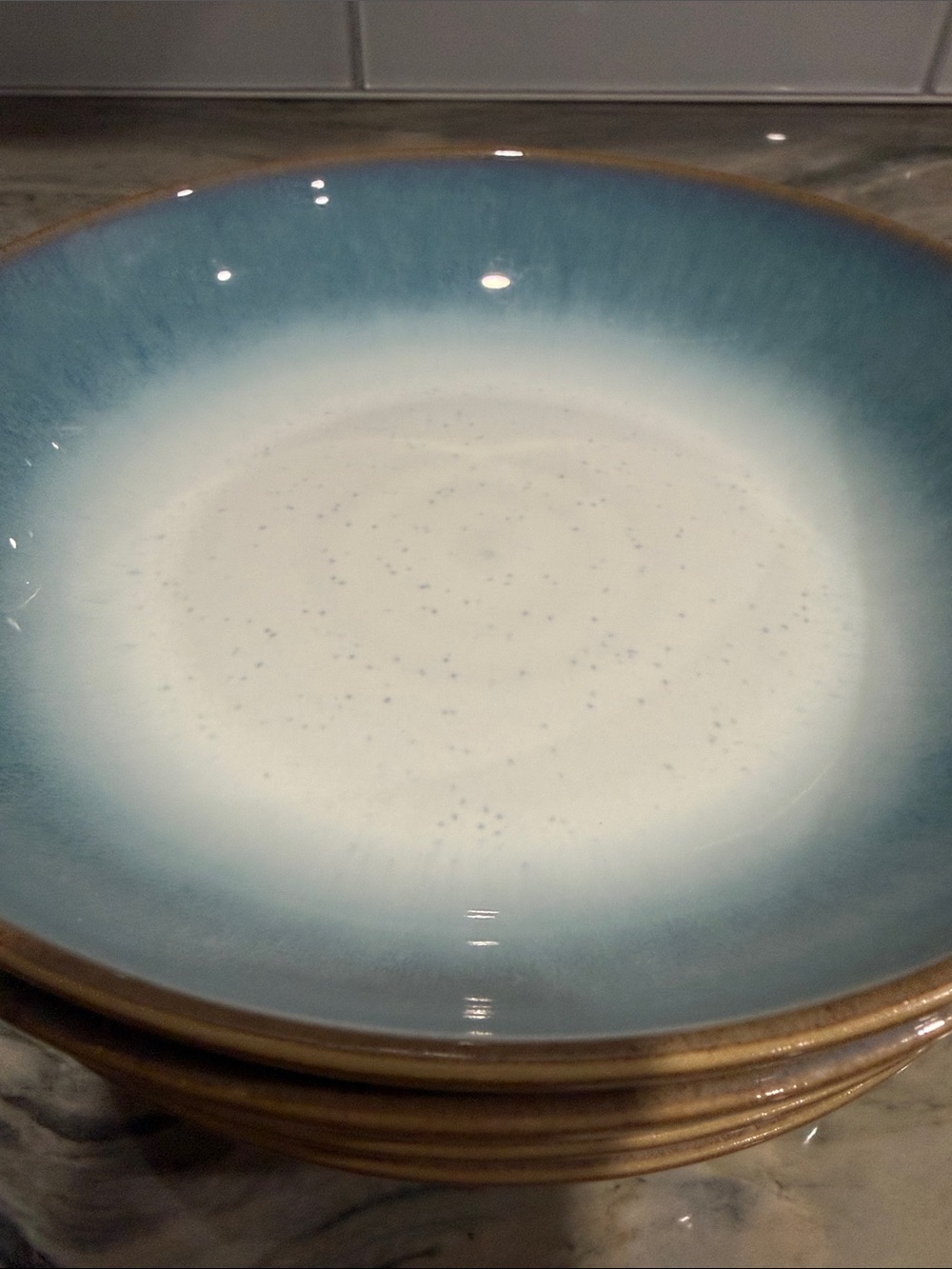 Set of 4 Blue Ombre Ceramic Bowls - Picture 2 of 8